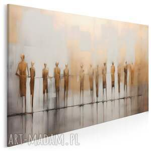 obraz na płótnie - postacie grupa ludzi abstrakcja stylowy - 120x80 cm