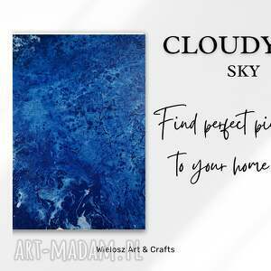 cloudy sky obraz akrylowy na płótnie 40 x 50 cm pouring wielgoszart