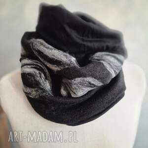 ciepły komin wciągany przez głowę wełniany na podszewce materiał filcowany wełną