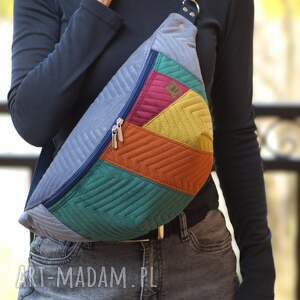 kolorowa patchworkowa damska nerka xxl mini plecak nerkoplecak na prezent