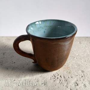 Duży kubek ceramiczny do herbaty - ręcznie dekorowany