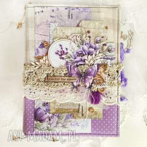 lawendowy notes, junk journal, notes w stylu provence, prezent dla niej