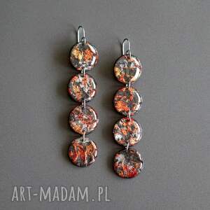 lekkie kolczyki z papieru i żywicy, nowoczesna biżuteria, prezent dla kobiety