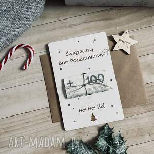 dekoracje świąteczne świąteczny bon podarunkowy 2 na swieta, mikolaja