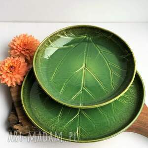 zestaw xxl patera misa ceramiczna liść, talerz, talerz dekoracyjny