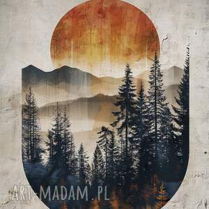 plakat - 30x40 cm abstrakcyjny las 2 0745, abstrakcja geometryczna, plakaty