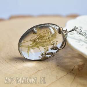 handmade naszyjniki łąka - naszyjnik z kwiatem w szkle