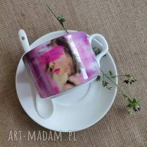 filiżanka kolor kobiety - purpurowy wyjątkowy prezent prezent