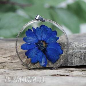 ręcznie wykonane naszyjniki naszyjnik z niebieskim kwiatem w żywicy z68