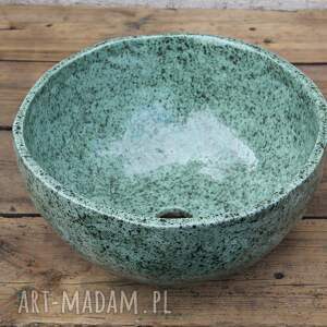 handmade ceramika zielona umywalka rękodzieło