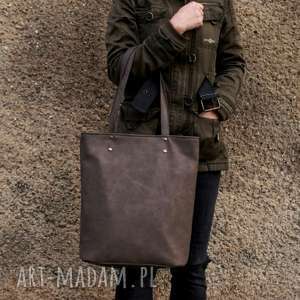 na ramię owal vegan szary, torba shopper, torebka, minimal