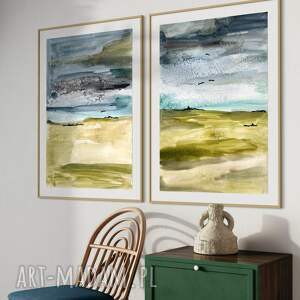 zestaw akwareli ręcznie malowanych, akwarela malowana, zielony krajobraz