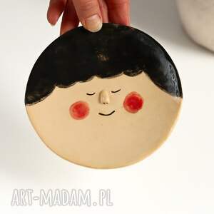 Prezent Ceramiczny talerzyk na biżuterię twarz Brunet