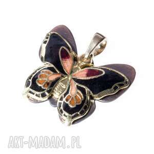 handmade wisiorki motyl czarny wisiorek b917