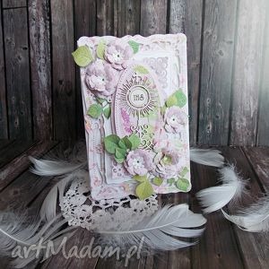 ręcznie robione scrapbooking kartki pamiątka komunii świętej