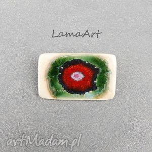 LamaArt - broszka prostokąt, ceramiczna