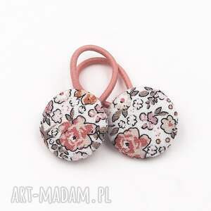 handmade dla dziecka gumeczki do włosów w kwiatuszki lili