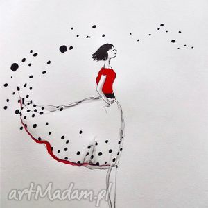 grafika, rysunek akwarele i piórko ''wybieram