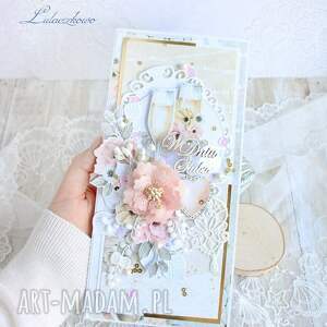 scrapbooking kartki kartka ślubna dl pamiątka ślubu, prezent dla nowożeńców