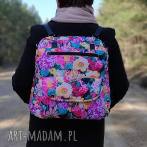 ręcznie robione plecak torba listonoszka - wiosenny mix kwiatowy