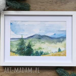krajobraz pejzaż górski na prezent pod choinkę oprawiony obraz w ramce