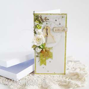 handmade scrapbooking kartki kartka ślubna w pudełku, 452