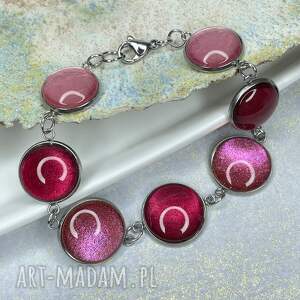 szklana bransoletka w perłowych odcieniach różu e23/m29