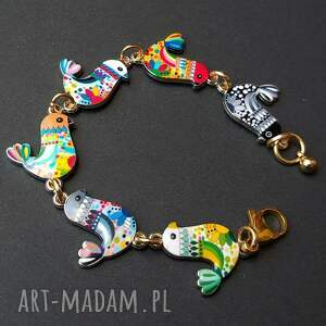 Prezent Urocza bransoletka boho z cudnymi kolorowymi emeliowanymi