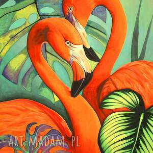 plakaty grafika "flamingi" 50x40 cm