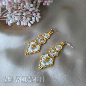 Prezent Piękne kolczyki geometryczne z koralików