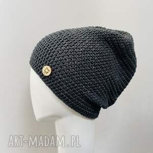 handmade czapki czapka przejściowa cienka beanie smerf bawełna