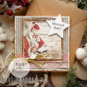handmade upominek świąteczny magiczna kartka na święta bożego narodzenia. Personalizacja treści. Koperta ekologiczna