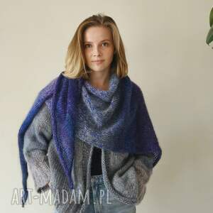 Mgła chusta, na drutach, na szyję, na prezent, szal