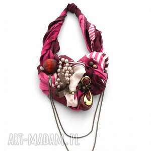 oheve handmadedesign burgund naszyjnik handmade kolia czerwony bordo