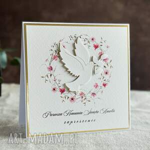 eleganckie zaproszenia komunijne, wzór 58, pierwsza komunia