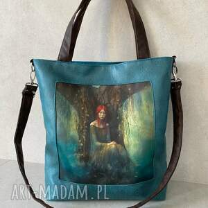 torba na ramię z serii duchy lasu print skóra syntetyczna