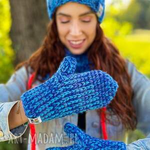 66%- Niebieskości”, rękawiczki merino