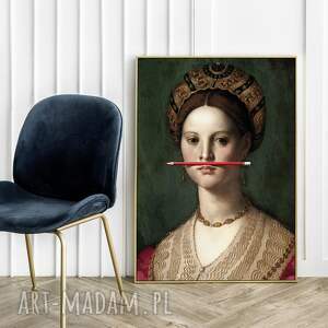 Dziewczyna z ołówkiem - format 50x70 cm, plakat