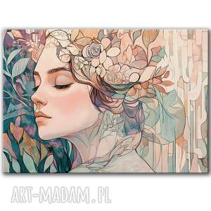 obraz na płótnie - 100x70 cm pastelowy portret 1 0679