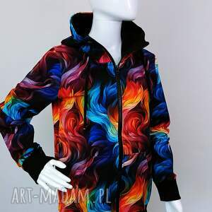 bluza damska rozpinana fale kolorowe rozm 5xl zamek plus size