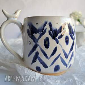 kubki kubek ceramiczny z ptakiem do kawy herbaty, ceramika użytkowa