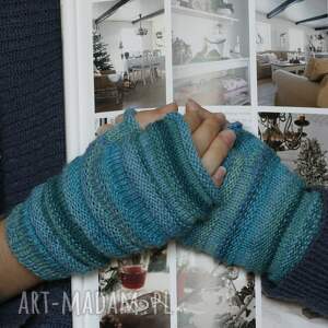 handmade rękawiczki błękitna laguna