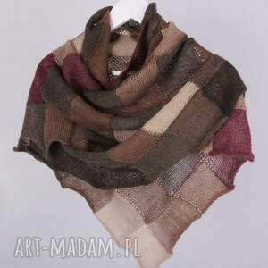 Prezent w brązach entrelak, dla kobiety, ciepła chusta