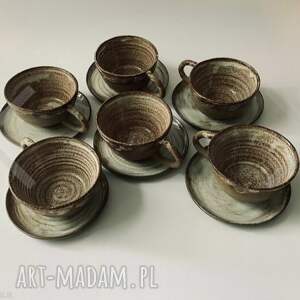 2 filiżanki z podstawkami - zamówienie specjalne ceramika użytkowa, gliniany