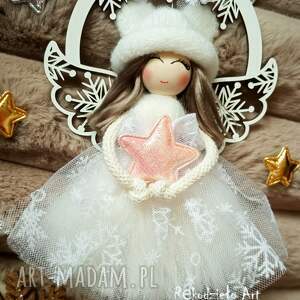 anioł, aniołek na obręczy, świąteczny aniołek, prezent, anioł