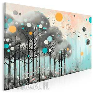 obraz na płótnie - abstrakcyjny las koła kolorowy 120x80 cm 112901