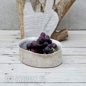 owalna misa na owoce w stokrotki miska ceramiczna, naczynie do serwowania