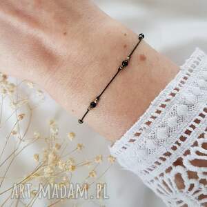 unikalny, bransoletka czarny onyks, biżuteria z kamieni kamienie naturalne