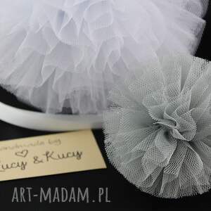 handmade dla dziecka pompony L szary