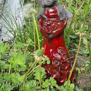 anioł ceramiczny - makowa panienka, figurka, prezent, rekodzieło ozdoba do domu